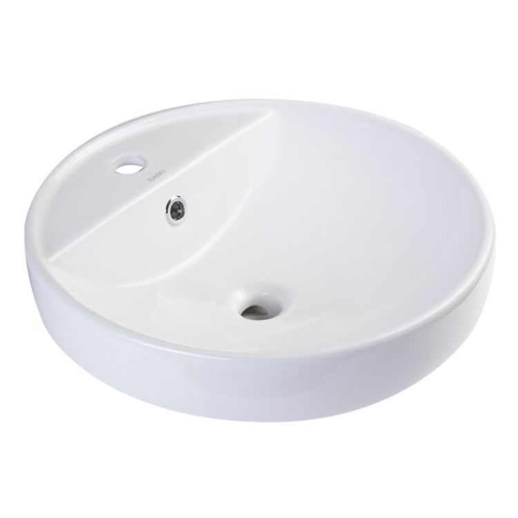 EAGO BA141 18" Round Vessel Bathroom Sink - White