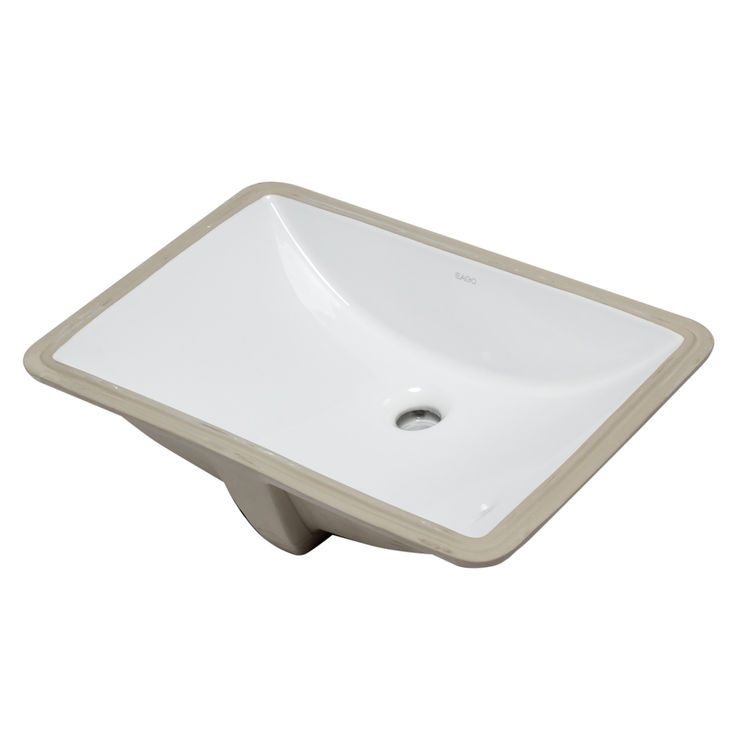 EAGO BC227 22"x15" Undermount Rectangular Bathroom Sink - White