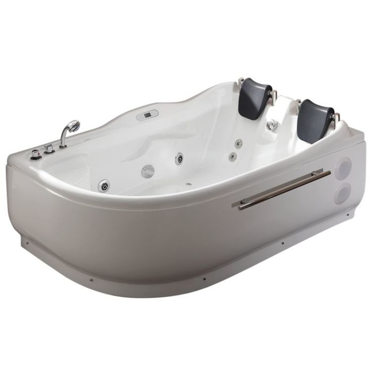 EAGO AM124ETL-L 72" Left Corner Whirlpool Bathtub - White