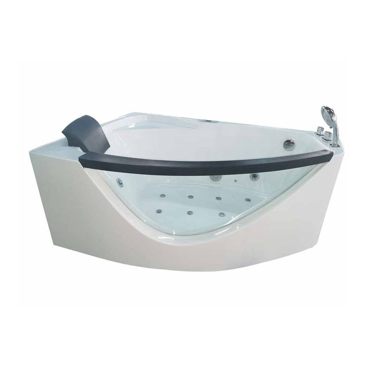 EAGO AM198ETL-R 60" Acrylic Whirlpool Bathtub w/ Fixtures, Left Drain - White