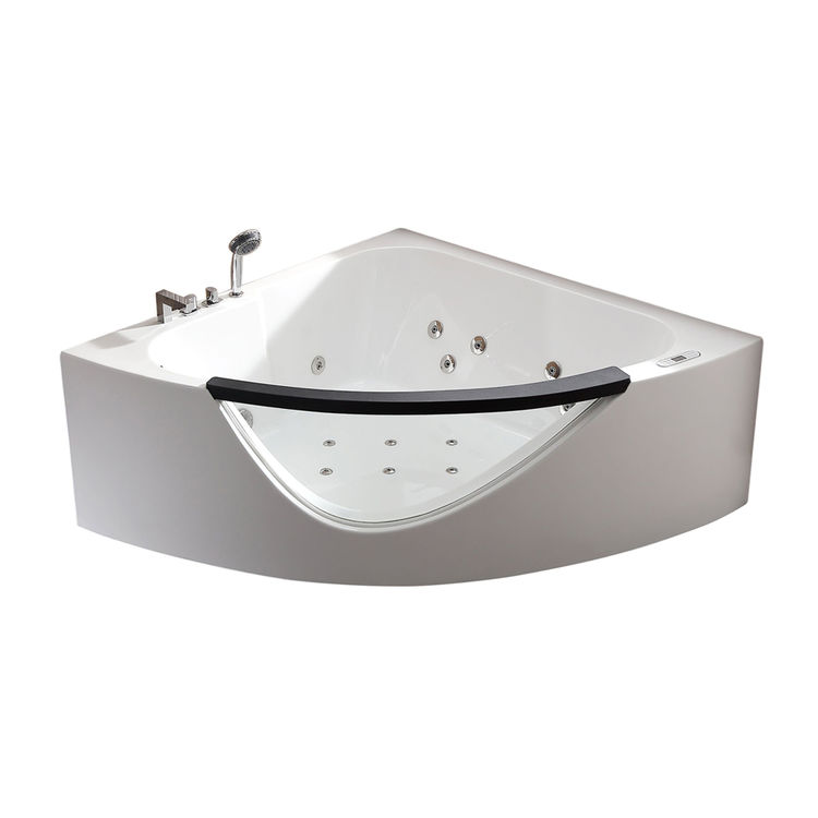 EAGO AM199ETL 60" Acrylic Whirlpool Bathtub w/ Fixtures, Center Drain - White