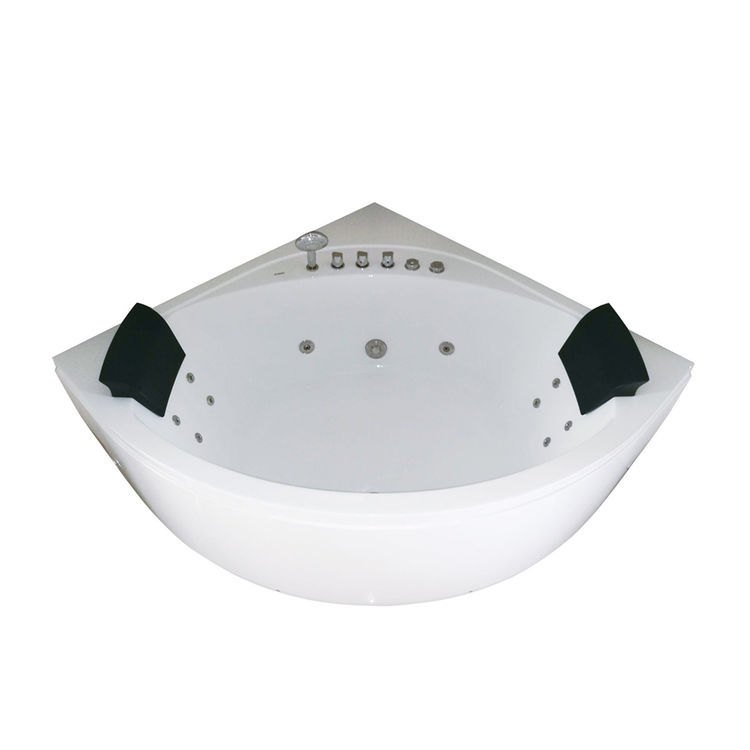 EAGO AM200 60" ACRYLIC CORNER WHIRLPOOL WHITE - CENTER DRAIN