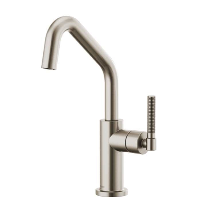 Brizo Litze Stainless Steel One Handle Bar Faucet with Angled Spout and Knurled Handle Kit - 61063LF-SS