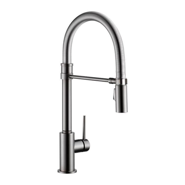 Delta Trinsic Pro Single-Handle Black Stainless Pull-Down Kitchen Faucet with Spring Spout, 1.8 GPM, Lever Handle, Diamond Seal Technology, ADA - 9659-KS-DST