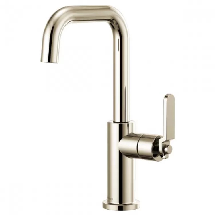 Brizo Litze Brilliance Polished Nickel Bar Faucet with Square Spout and Industrial Handle - 61054LF-PN