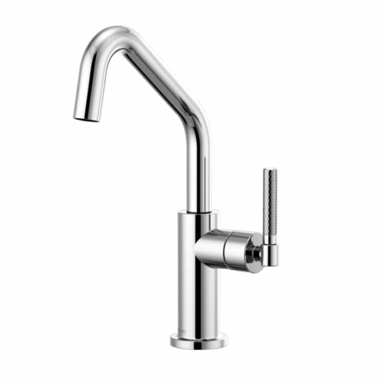 Brizo Litze Polished Chrome One Handle Bar Faucet with Angled Spout and Knurled Handle Kit - 61063LF-PC