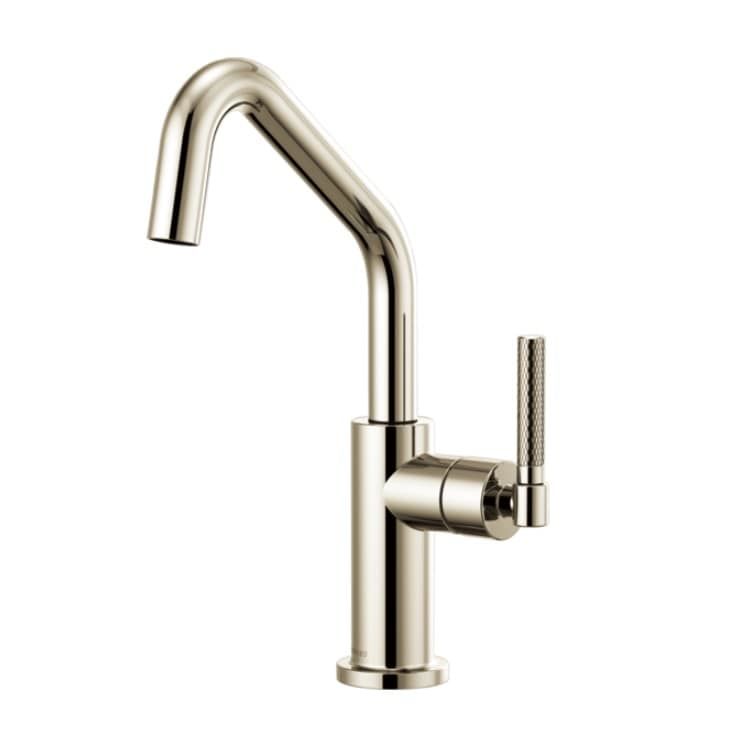 Brizo Litze Briliance Polished Nickel One Handle Bar Faucet with Angled Spout and Knurled Handle Kit - 61063LF-PN