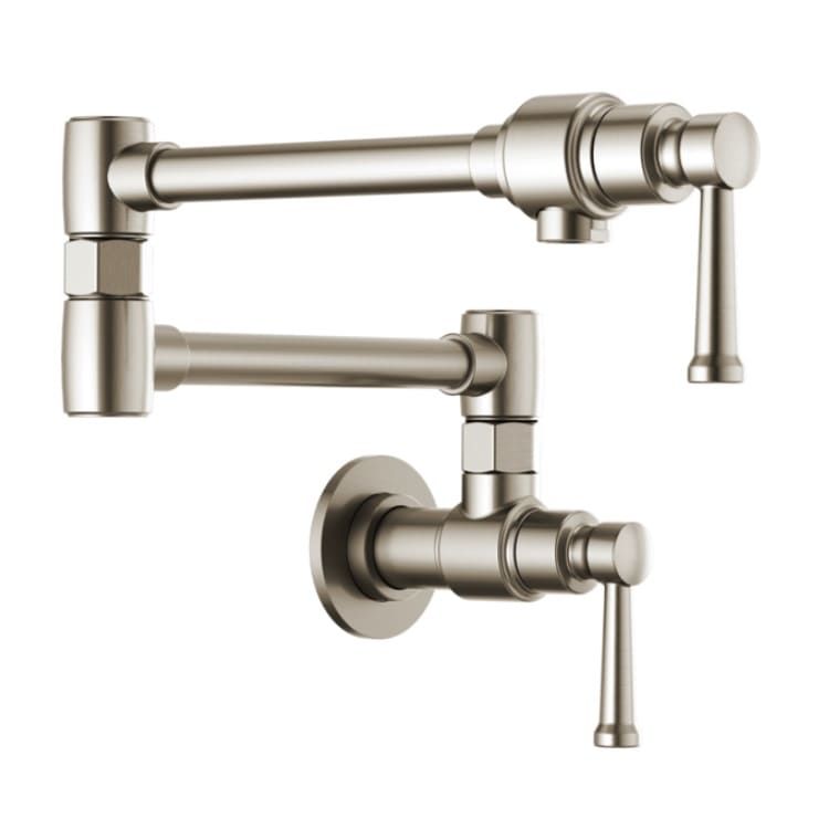 Brizo Artesso Brilliance Stainless Wall Mounted Pot Filler Faucet with Lever Handles, ADA, 1/2in IPS - 62825LF-SS