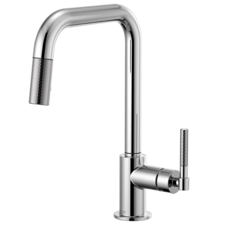 Brizo Litze Series Polished Chrome Pull-Down Single-Handle Faucet with Swivel Spout and Knurled Handle, 1.8 GPM - 63053LF-PC