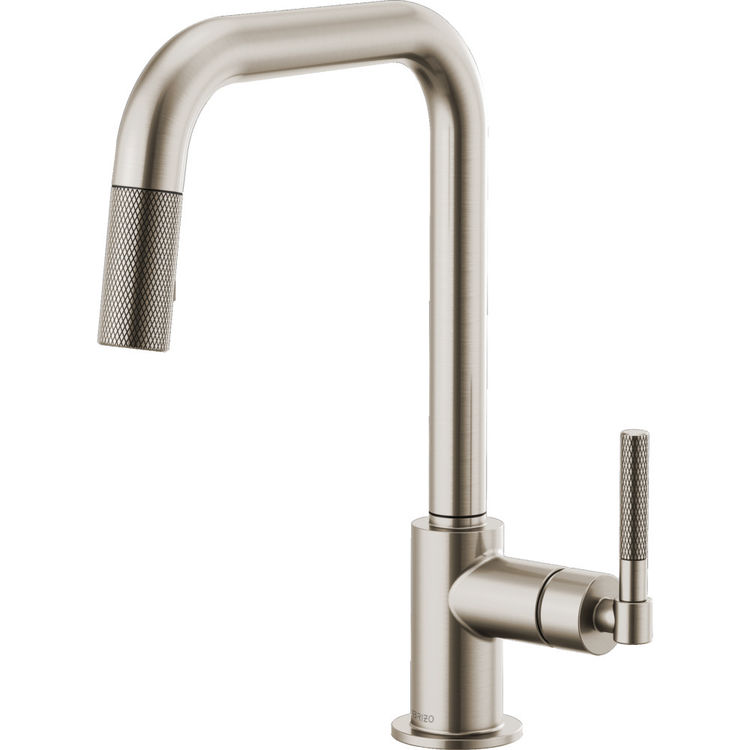 Brizo Litze Series Brilliance Stainless Pull-Down Single-Handle Faucet with Swivel Spout and Knurled Handle, 1.8 GPM - 63053LF-SS