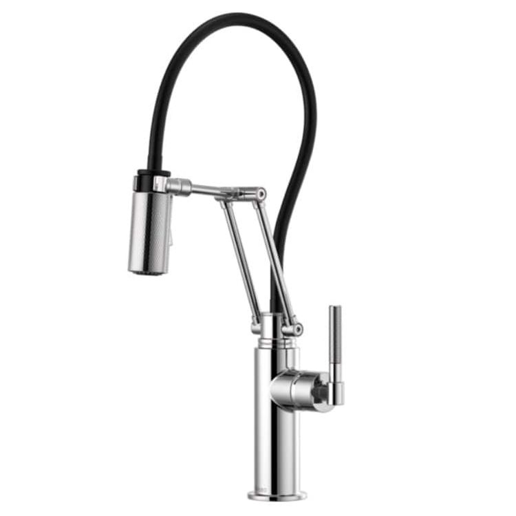 Brizo Litze Polished Chrome Articulating Faucet with Knurled Handle - 63243LF-PC