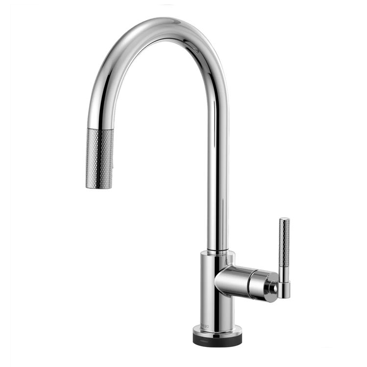 Brizo Litze Polished Chrome SmartTouch Single Handle Pull-Down Kitchen Faucet with Knurled Handle, MagneDock, 1.8 GPM - 64043LF-PC