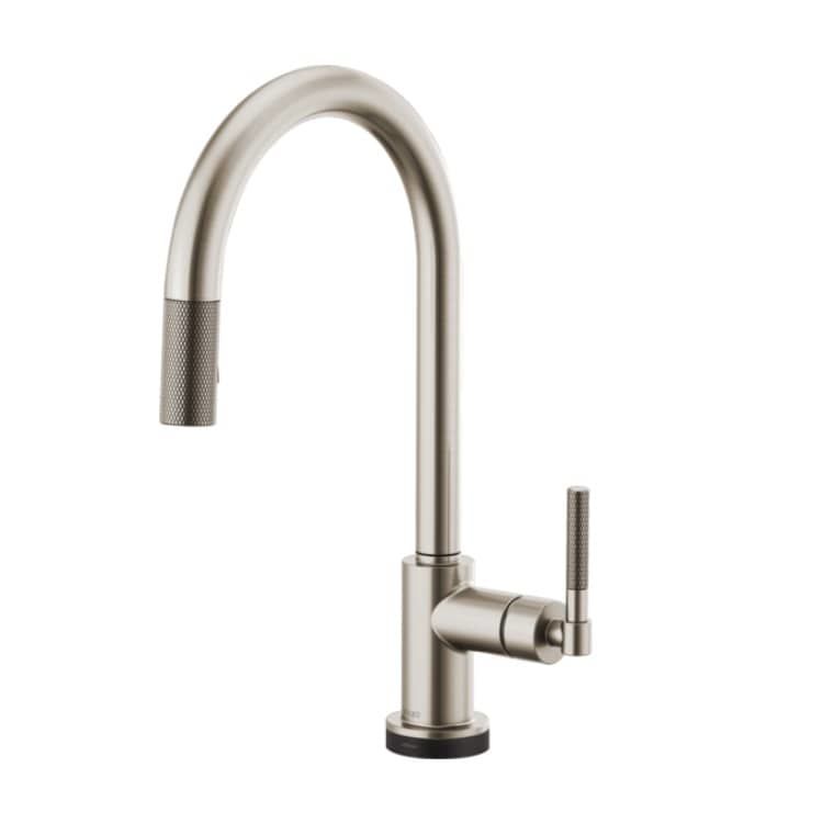 Brizo Litze Brilliance Stainless SmartTouch Single Handle Pull-Down Kitchen Faucet with Knurled Handle, MagneDock, 1.8 GPM - 64043LF-SS