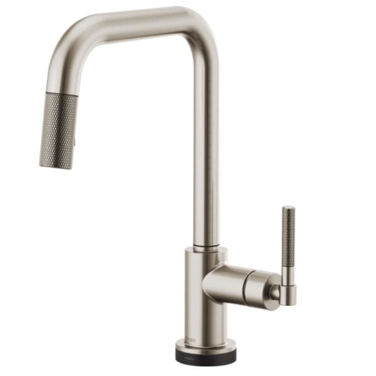 Brizo Litze Brilliance Stainless SmartTouch Pull-Down Kitchen Faucet with Square Spout and Knurled Handle - 64053LF-SS