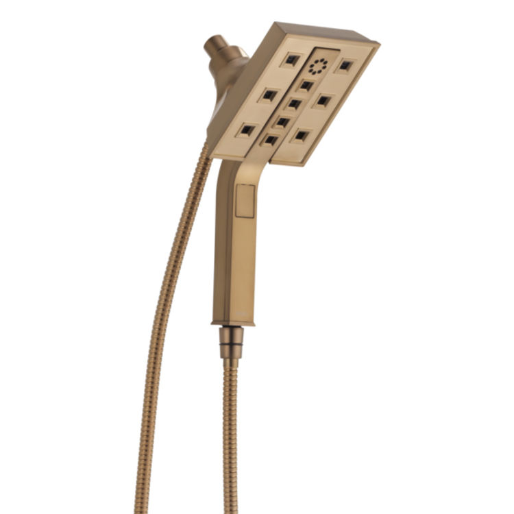 Brizo Essential Hydrati Two-In-One Shower with H2Okinetic and MagnaDock Technology, Square, 2.5 GPM, Brilliance Brushed Bronze - 86201-BZ-2.5