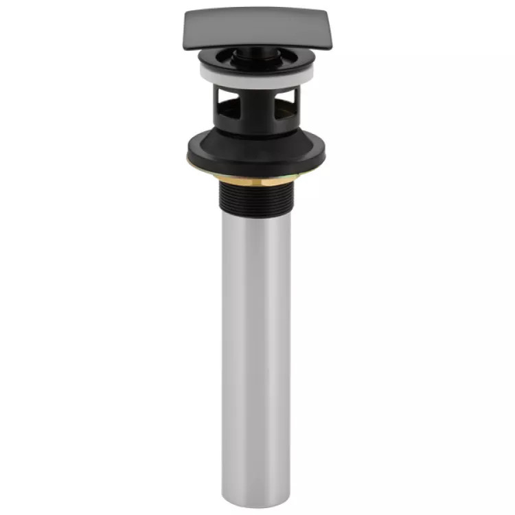 Delta Square Push Pop-Up With Overflow, Matte Black - 72175-BL