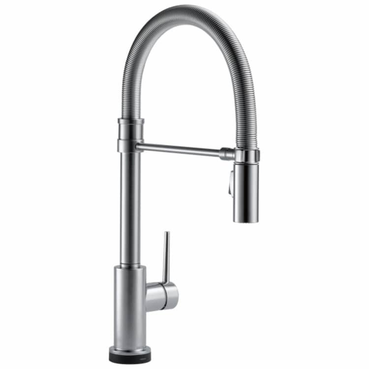 Delta Trinsic Pro Single-Handle Arctic Stainless Pull-Down Kitchen Faucet with Spring Spout, 1.8 GPM, Lever Handle, Diamond Seal Technology, ADA, Touch2O - 9659T-AR-DST