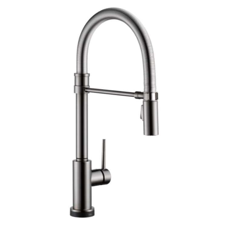 Delta Trinsic Pro Single-Handle Black Stainless Pull-Down Kitchen Faucet with Spring Spout, 1.8 GPM, Lever Handle, Diamond Seal Technology, ADA, Touch2O - 9659T-KS-DST