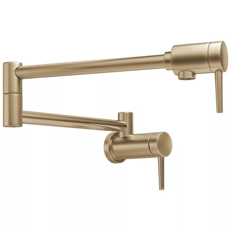 Delta Contemporary Wall-Mount Pot Filler Faucet In Champagne Bronze - 1165LF-CZ