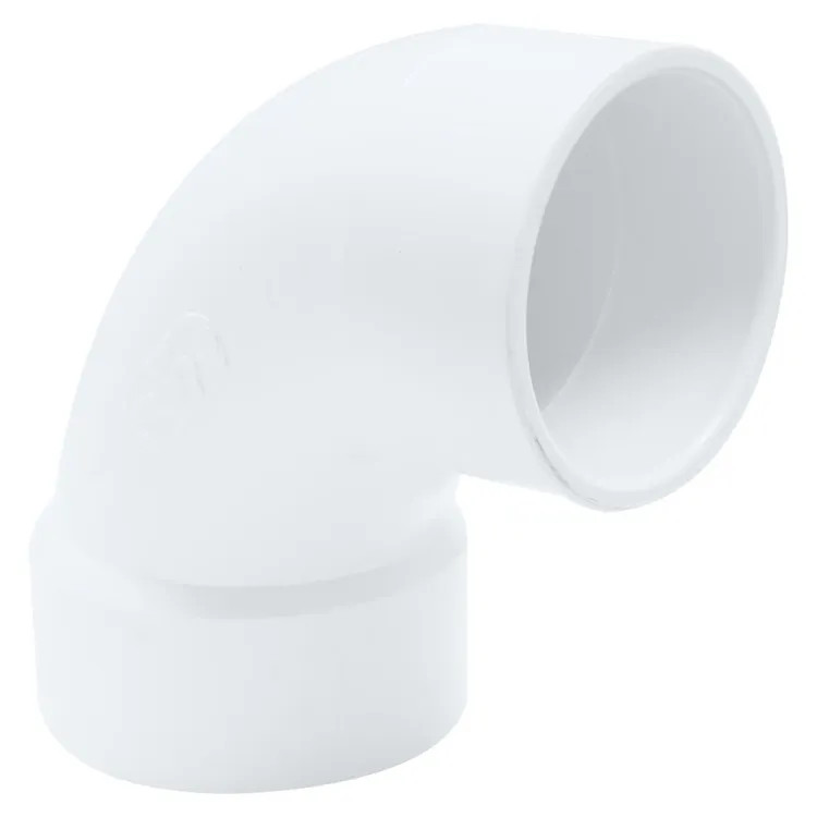 4" PVC 90-Degree Elbow DWV (Drain Waste and Vent) - Spigot x Hub 