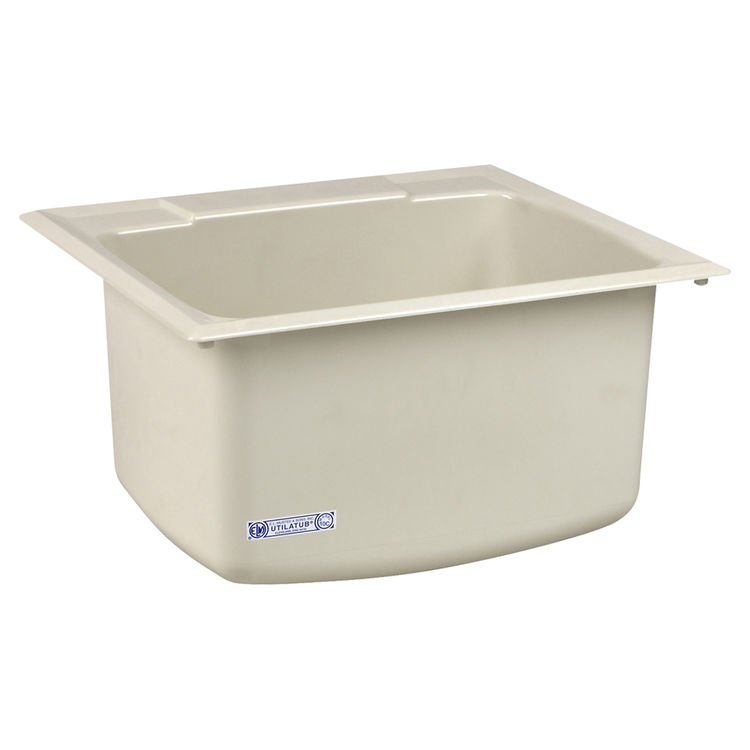 MUSTEE 10CBT 25"x22" DROP IN UTILITY SINK COMBO BISCUIT