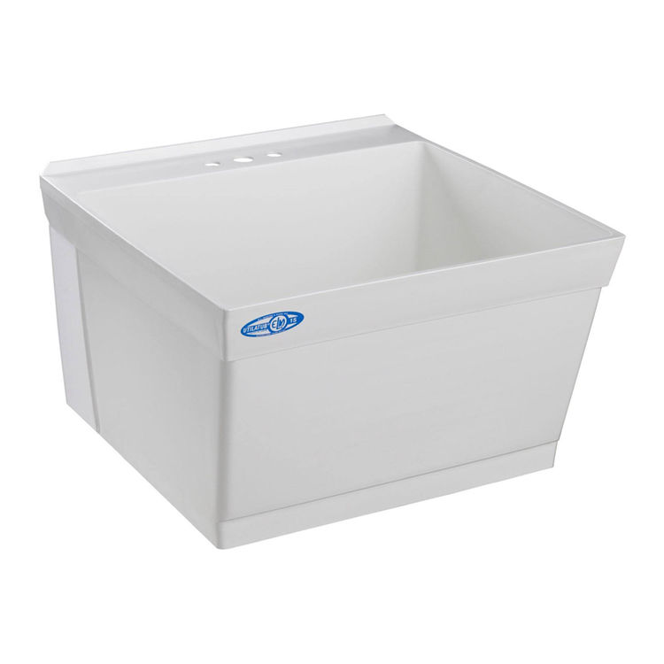 MUSTEE 15W 23"x23" UTILITY LAUNDRY SINK WALL WHITE