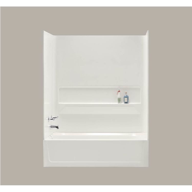 Mustee 660BT 60" x 30" Fiberglass Bathtub Walls, Biscuit