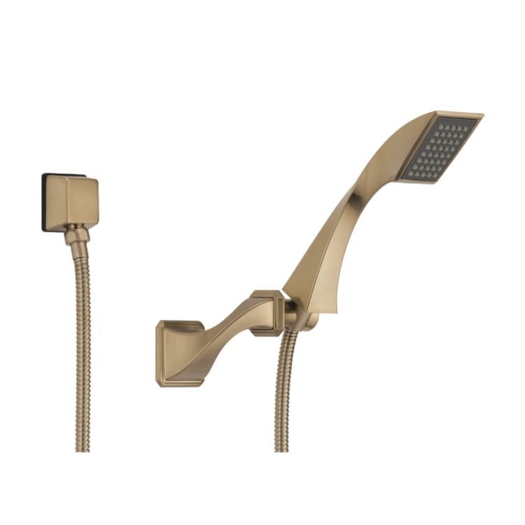 Brizo Virage Single-Function Wall-Mount Hand Shower with Bracket and Elbow, Touch-Clean Nubs, 1.75 GPM, Brilliance Luxe Gold - 85830-GL