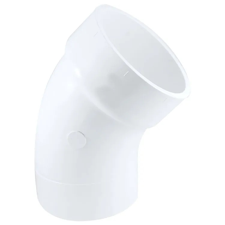 4" PVC 45-Degree Elbow DWV (Drain Waste and Vent) - Spigot x Hub