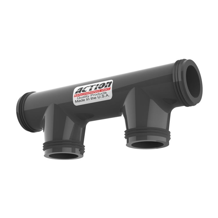 Action Machining 18002-2.0 2" Double Manifold Tee