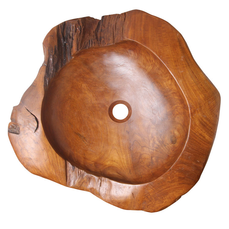 Barclay 5-210 Tronador Teak Root Above Counter Basin - 20", Natural Teak Wood