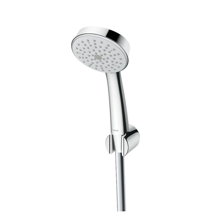 TOTO Modern 4in Round Single-Spray Hand Shower with Rubber Nozzles, 2.0 GPM, Polished Chrome - TBW01019U2#CP