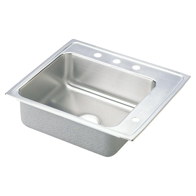 Elkay DRKADQ222055R0 Lustertone Classic 22" x 19-1/2" x 5-1/2" Single Bowl Drop-In Classroom ADA Sink w/ Quick-clip, R0 Holes, Stainless