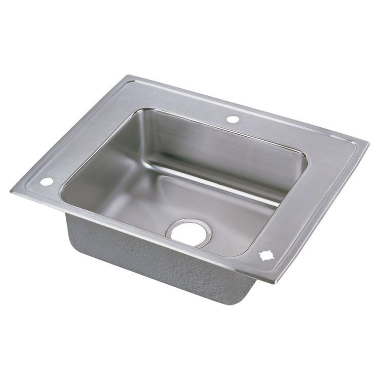 Elkay DRKAD282265R Lustertone Classic 28" x 22" x 6-1/2" Single Bowl Drop-In Classroom ADA Sink, Right Slotted Hole, 18-Gauge Stainless