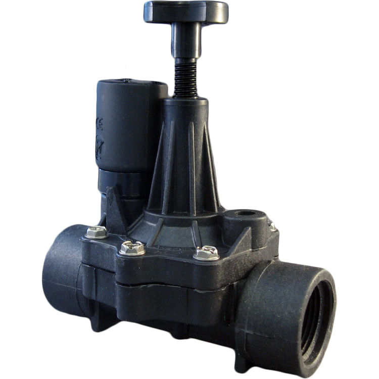 Hit 310-050 1" Electric Sprinkler Valve w/ Flow Control, Nylon Female Threaded Inlet/Outlet