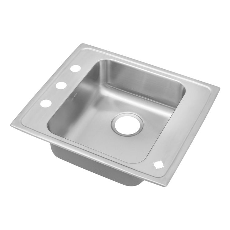 Elkay DRKAD2522550 Lustertone Classic 25" x 22" x 5-1/2" Single Bowl Drop-In Classroom ADA Sink, No Holes, 18-Gauge Stainless
