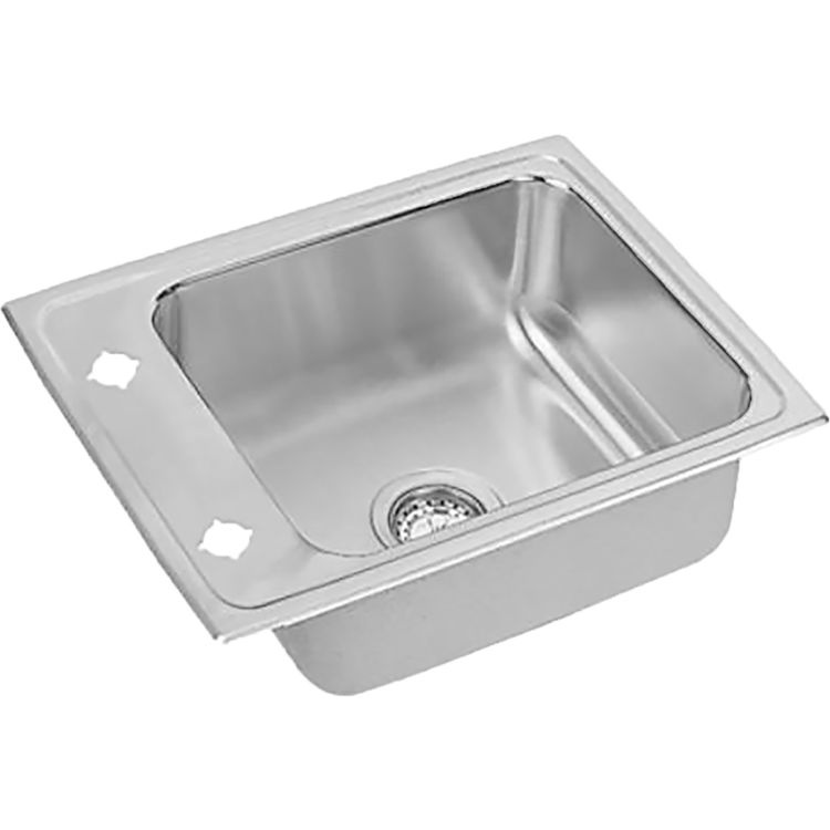 Elkay Lustertone Classic 22" x 17" x 5-1/2" Single Bowl Drop-In Classroom Sink, ADA, 1 Hole, 18-Gauge, Stainless  - DRKAD2217551