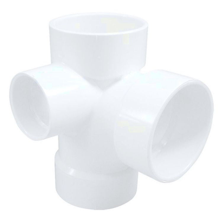 3" PVC Sanitary Tee with 2" Left Inlet DWV (Drain Waste and Vent) - Hub