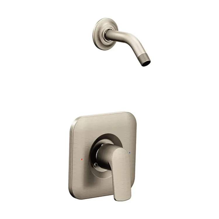 Moen Rizon Posi-Temp Single-Handle Shower Faucet, Lever Handle, M-PACT, Less Showerhead, Brushed Nickel - T2812NHBN