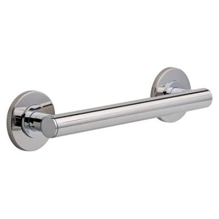 Brizo 12" Linear Round Grab Bar, ADA-Compliant, Concealed Mounting, Brilliance Luxe Steel - 69275-SL
