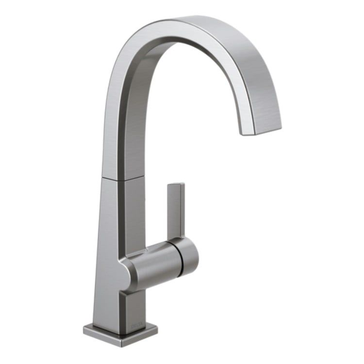 Delta Pivotal Single Handle Bar Faucet, Deck Mount, ADA-Compliant, 1.5 GPM, Arctic Stainless - 1993LF-AR