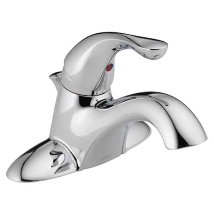 Delta Classic Low-Arc Chrome Lavatory Faucet for 4" Centers, Metal Pop-Up, 1 GPM, Single-Handle, DIAMOND Seal, Lever Handle - 520-GPM-DST