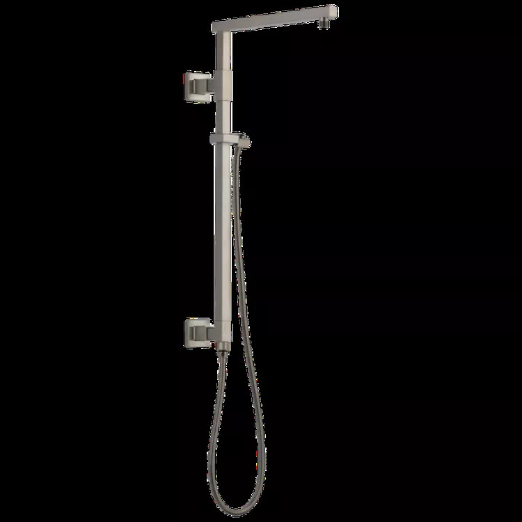 Delta Universal Showering 26in Angular Shower Column Kit with Stretchable Hose for Shower Head and Hand Shower, Brilliance Stainless - 58420-SS
