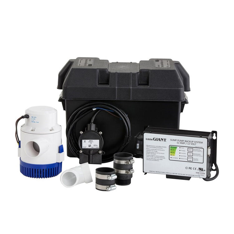 Little Giant Battery Backup Package System with Backup Pump, 115 VAC, Single-Phase, 53 GPM, 12 A, Diaphragm Switch - SPBS-12HF (506407)