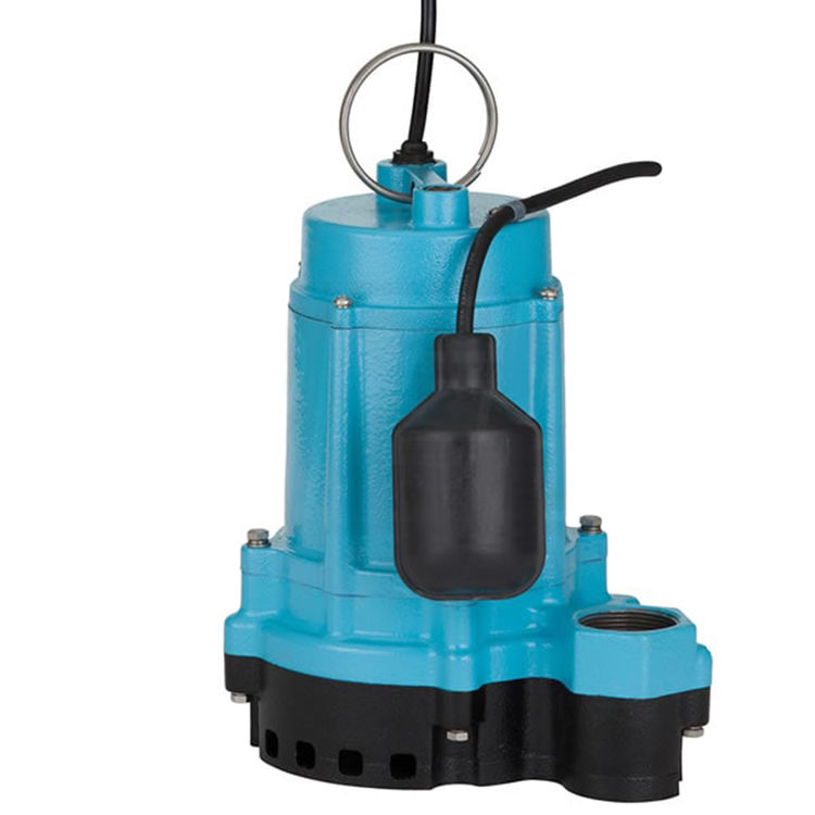 Little Giant 6EC-CIA-RF Sump and Light Effluent Pump, 1/3 HP, 53 GPM, 115V, Single-Phase, Submersible, Piggyback Float, 20' Cord, Cast Iron - 506858