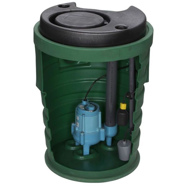 Little Giant Pit+Plus SR 20”x30” Premium Simplex Pump System with Indoor/Outdoor Alarm, Float Switch, 4/10 HP, 3" Vent, 2" Discharge - 9SF3V2DA3 (509669)