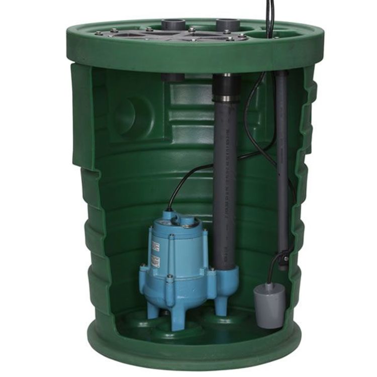 Little Giant Pit+Plus SR 20”x30” Premium Simplex Pump System with Indoor/Outdoor Alarm, Float Switch, 4/10 HP, 3" Vent, 3" Discharge - 9SF3V3DA3 (509672)