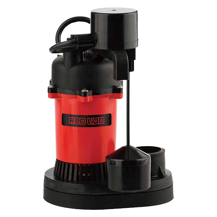 Red Lion Submersible Thermoplastic Sump Pump with Vertical Float Switch, 1/2 HP, 5A, 8' Cord, 115V, 1-1/2" FNPT Discharge - RL-SP50V (14942743)