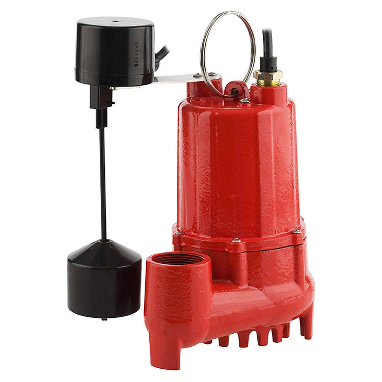 Red Lion Submersible Cast Iron Sump Pump with Vertical Float Switch, 1/2 HP, 5.3A, 115V, 10' Cord, 1-1/2" FNPT Discharge - RL-SC50V (14942747)