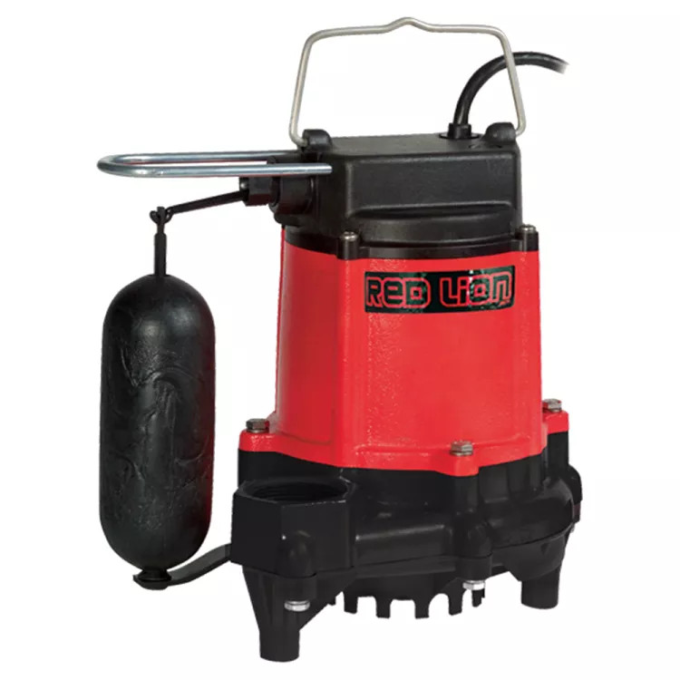 Red Lion Submersible Sump/Effluent Pump with Snap-Action Float Switch, 1/2 HP, 115V, 6.5A, 10' Cord, Heavy-Duty Cast Iron - RL-50SC (14942653)